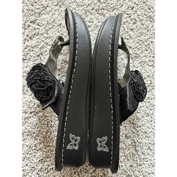 Alegria Black Beaded Thong Sandals Closure‎ Adjustable Strap CAR820 US7.5 EU38 - Picture 10 of 12